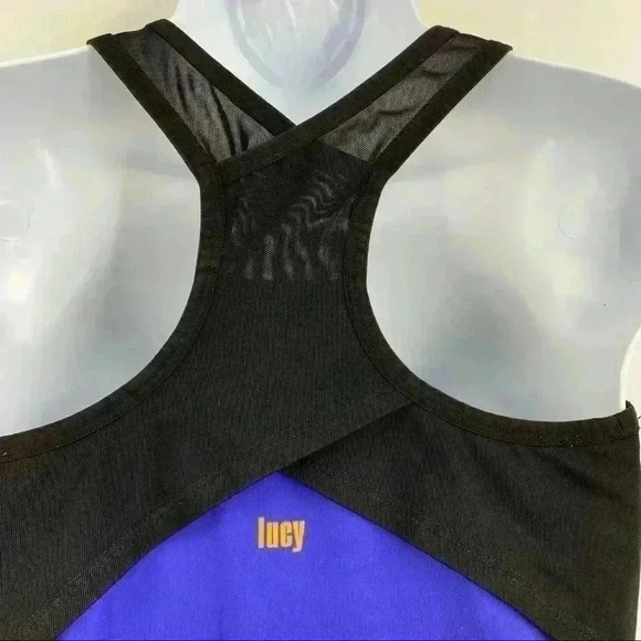 Lucy Razerback Criss Cross Back Mesh Tank Top M - Picture 5 of 13